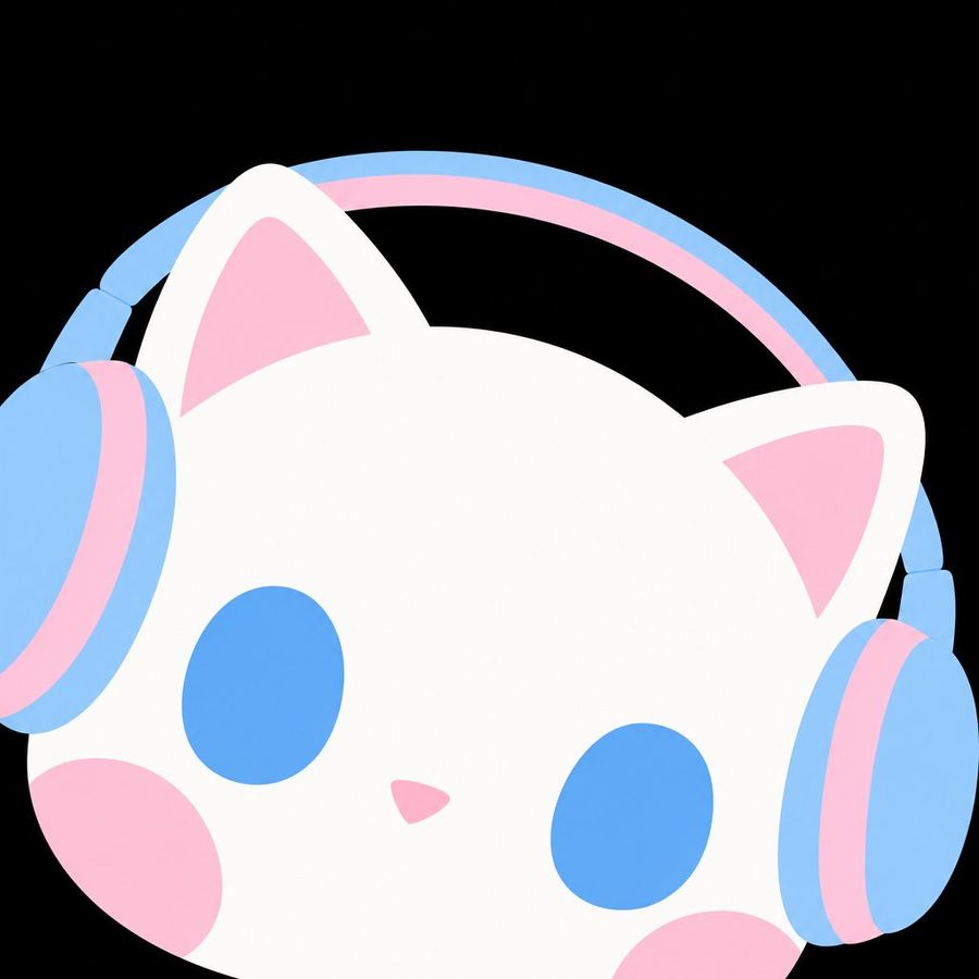 Pastel Cat Headphones Icon