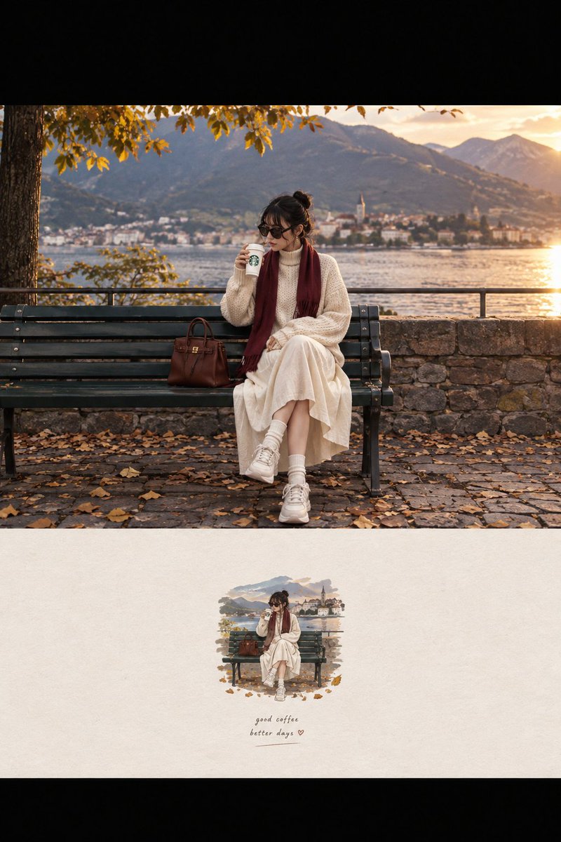 Dreamy Editorial Scrapbook Cafe Portrait