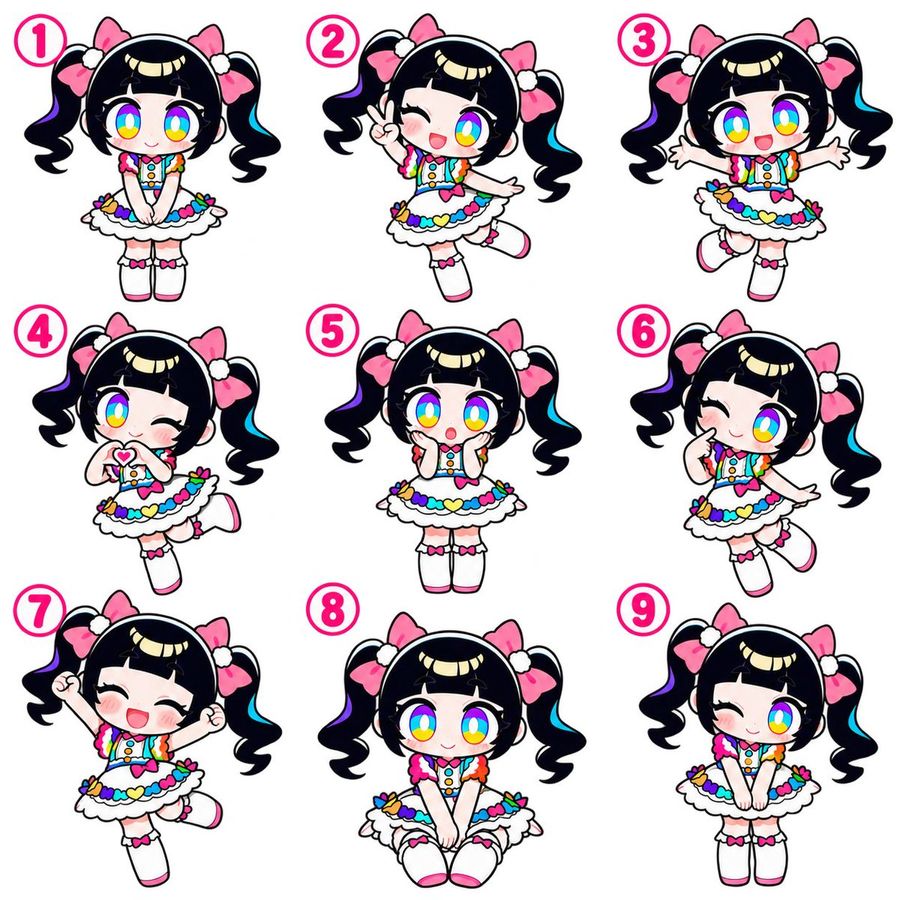 Chibi Idol Dance Pose Sheet