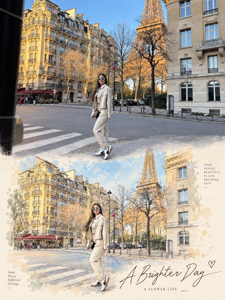 Photo to Watercolor Illustration Poster