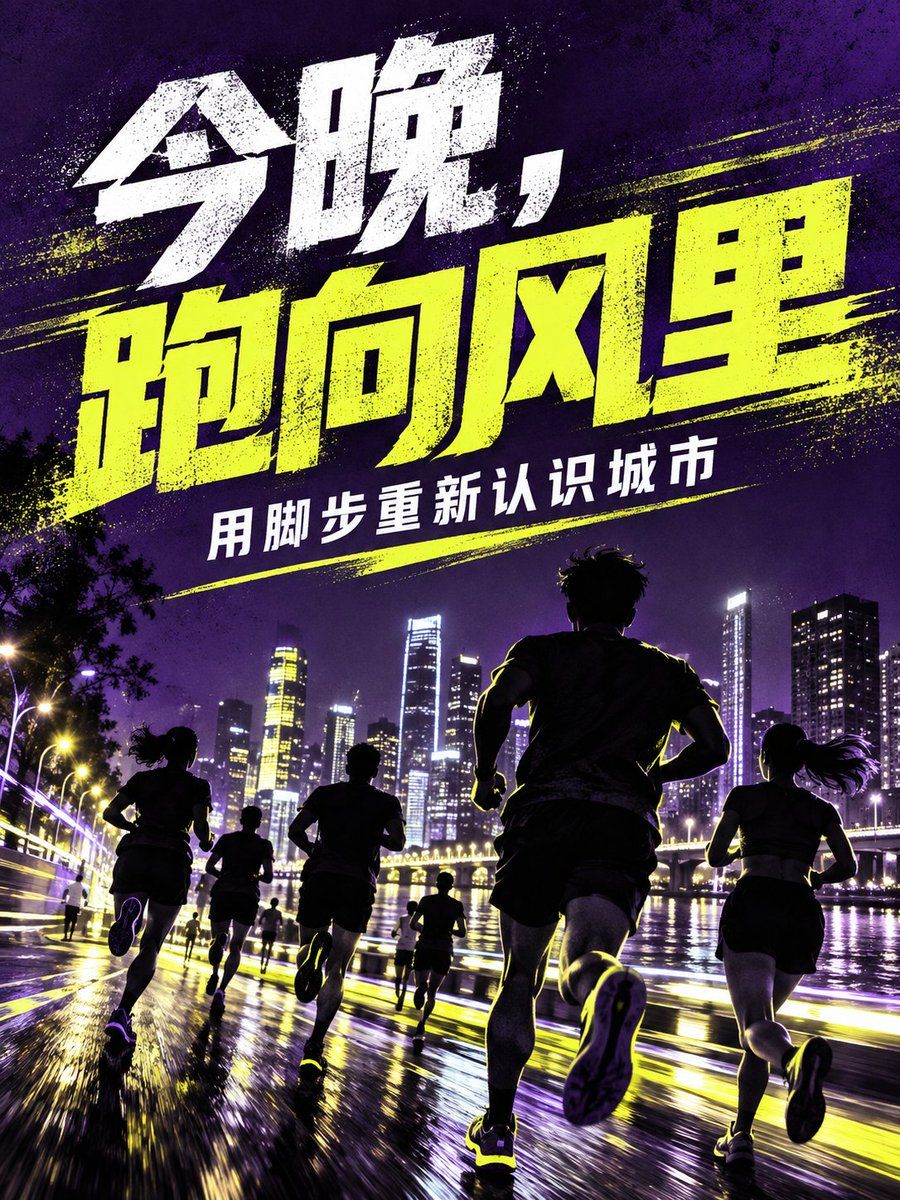 City Night Run Sports Poster Prompt