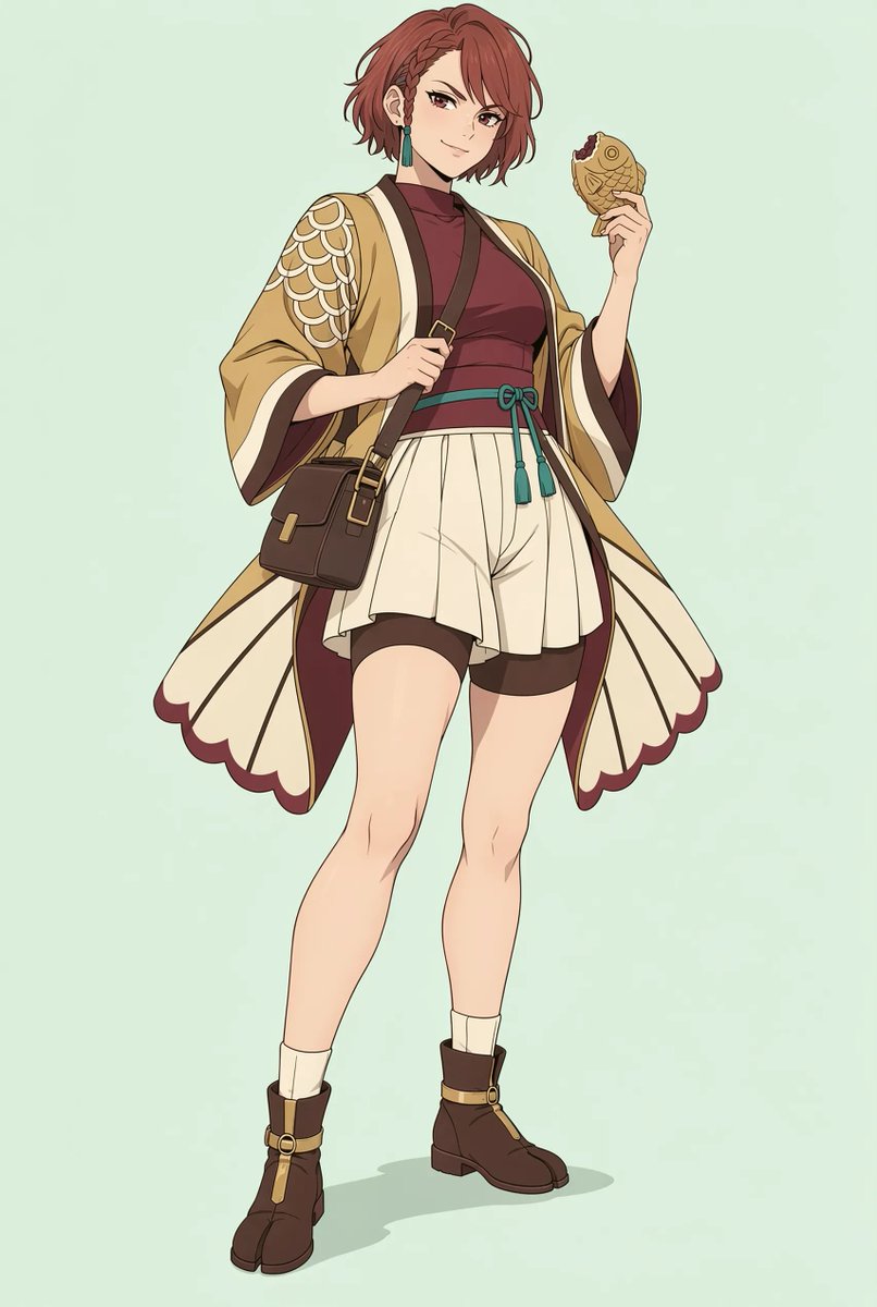 Anime Girl in Taiyaki-Inspired Outfit