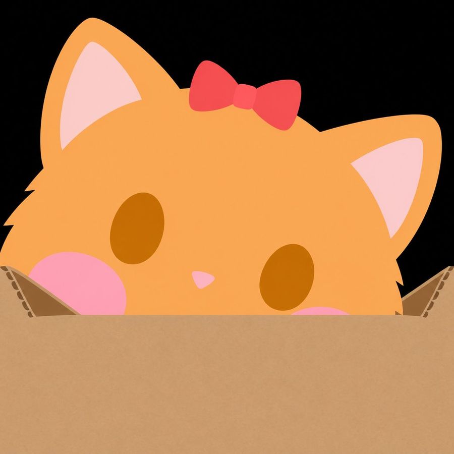 Cute Orange Cat in Box