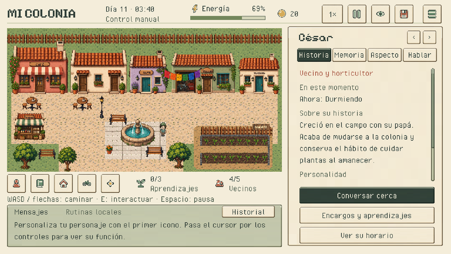 Pixel Art Neighbor Interaction Game