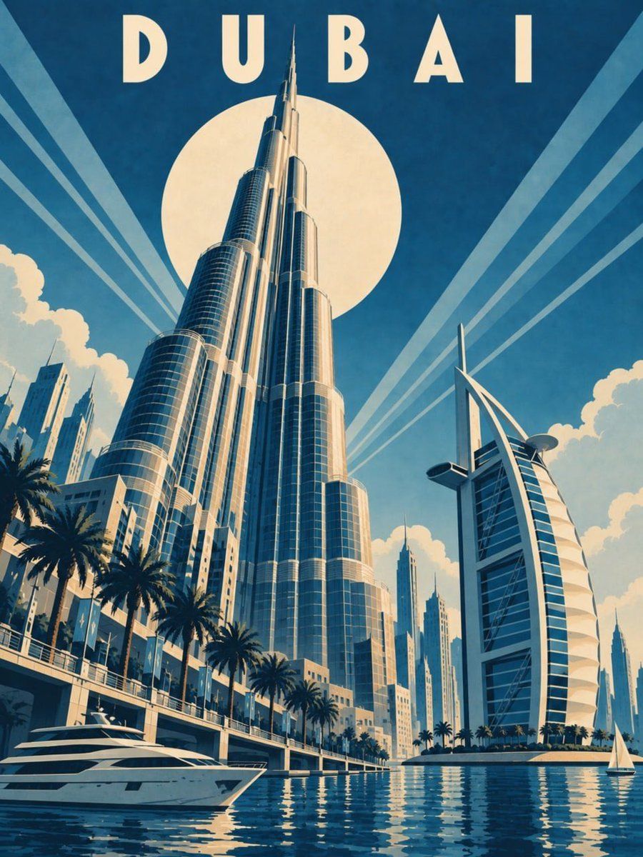 Art Deco Travel Poster Template