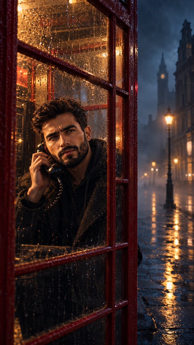 Noir Telephone Booth Portrait