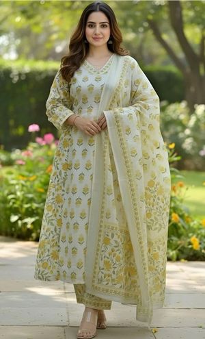 Photorealistic Pakistani Shalwar Kameez Garden Portrait