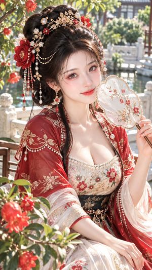 Ancient Chinese Beauty Pomegranate Prompt