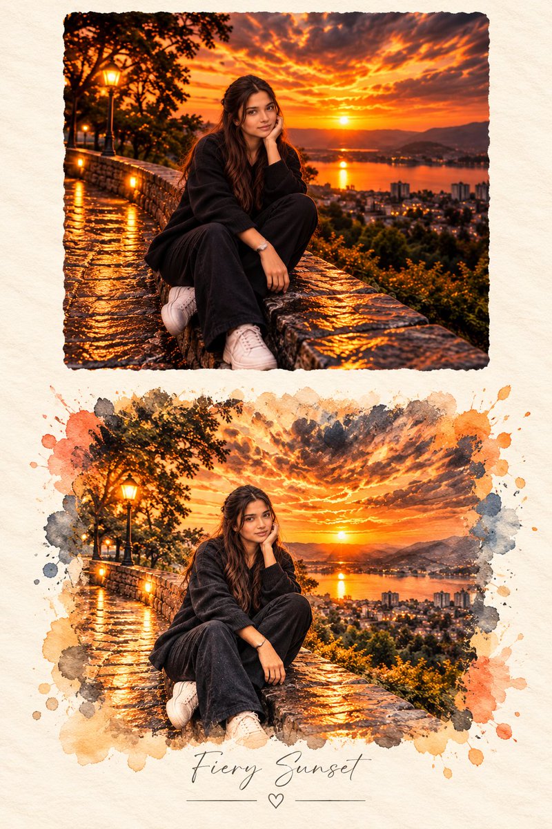 Hand-Drawn Watercolor Photo Scrapbook
