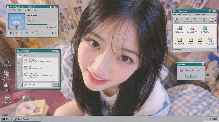 Retro K-Pop Music Video Frame