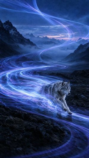 Fiery Light Trails Horse Rider - 3