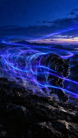 Fiery Light Trails Horse Rider - 2