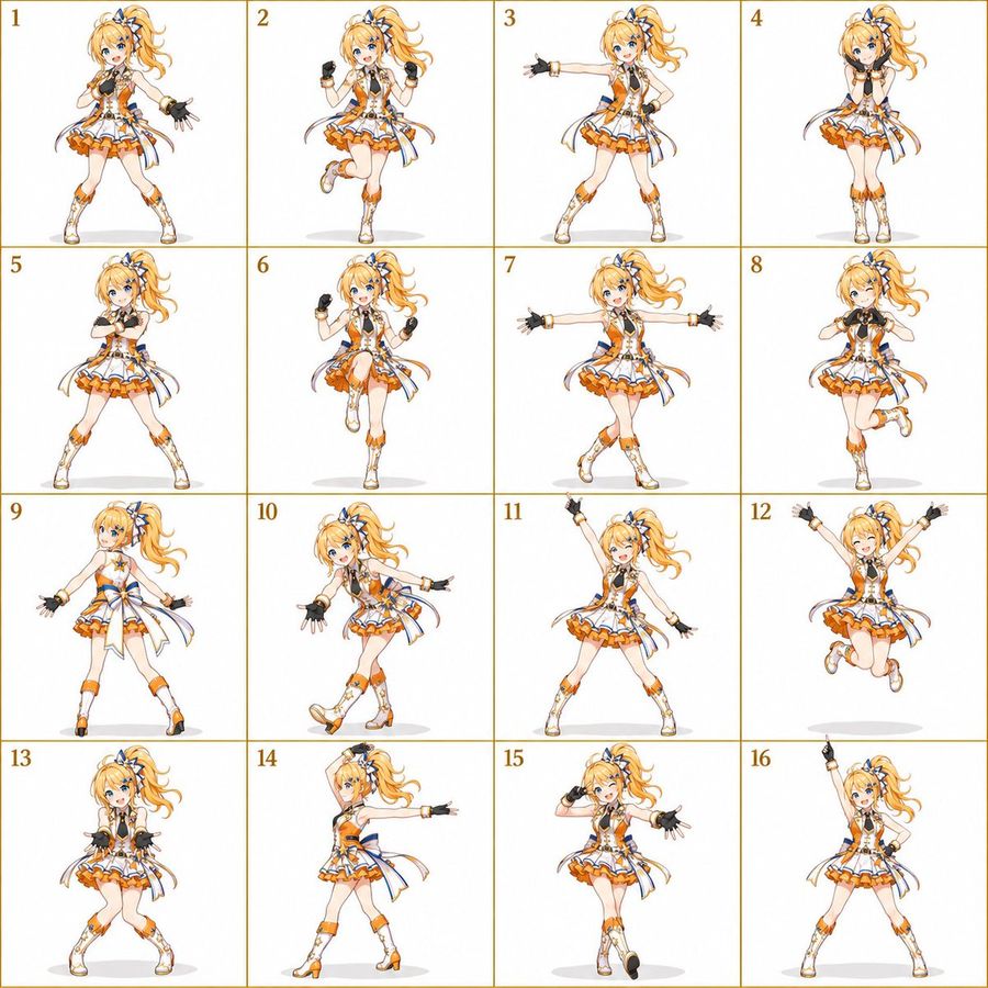 Anime Idol Dance Pose Reference Sheet