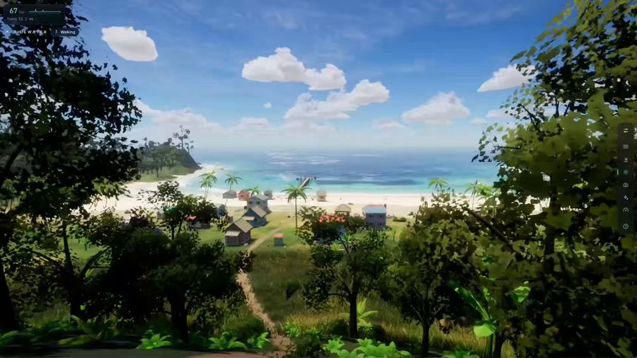 Walkable Island Simulation Prompt