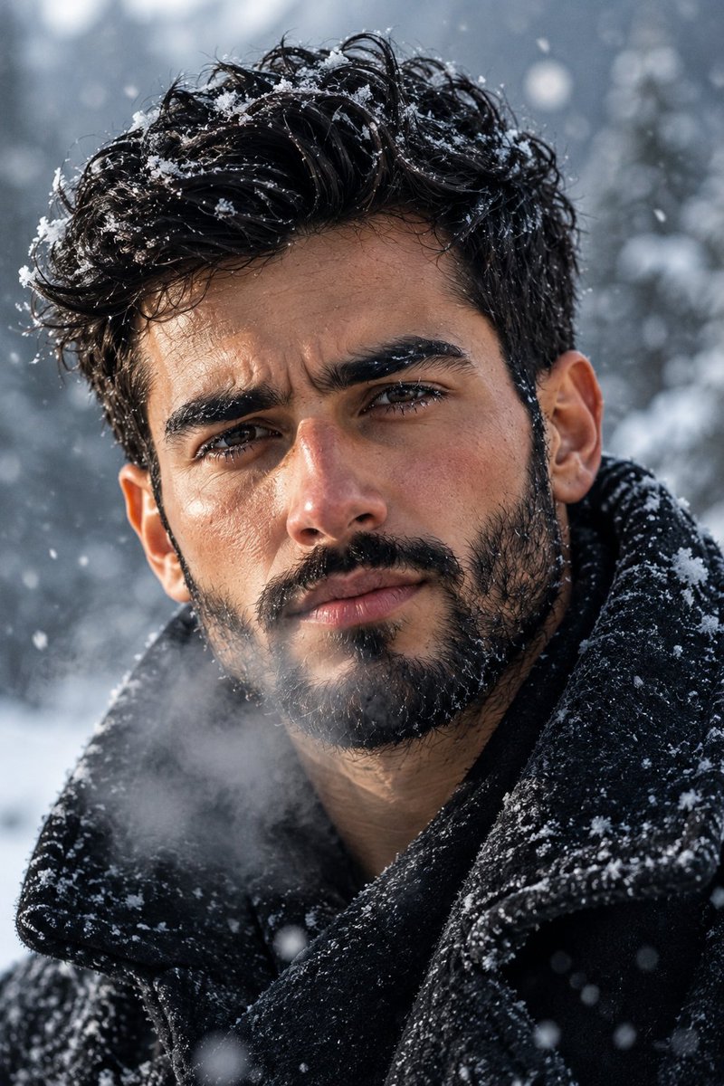Cinematic Winter Portrait Man