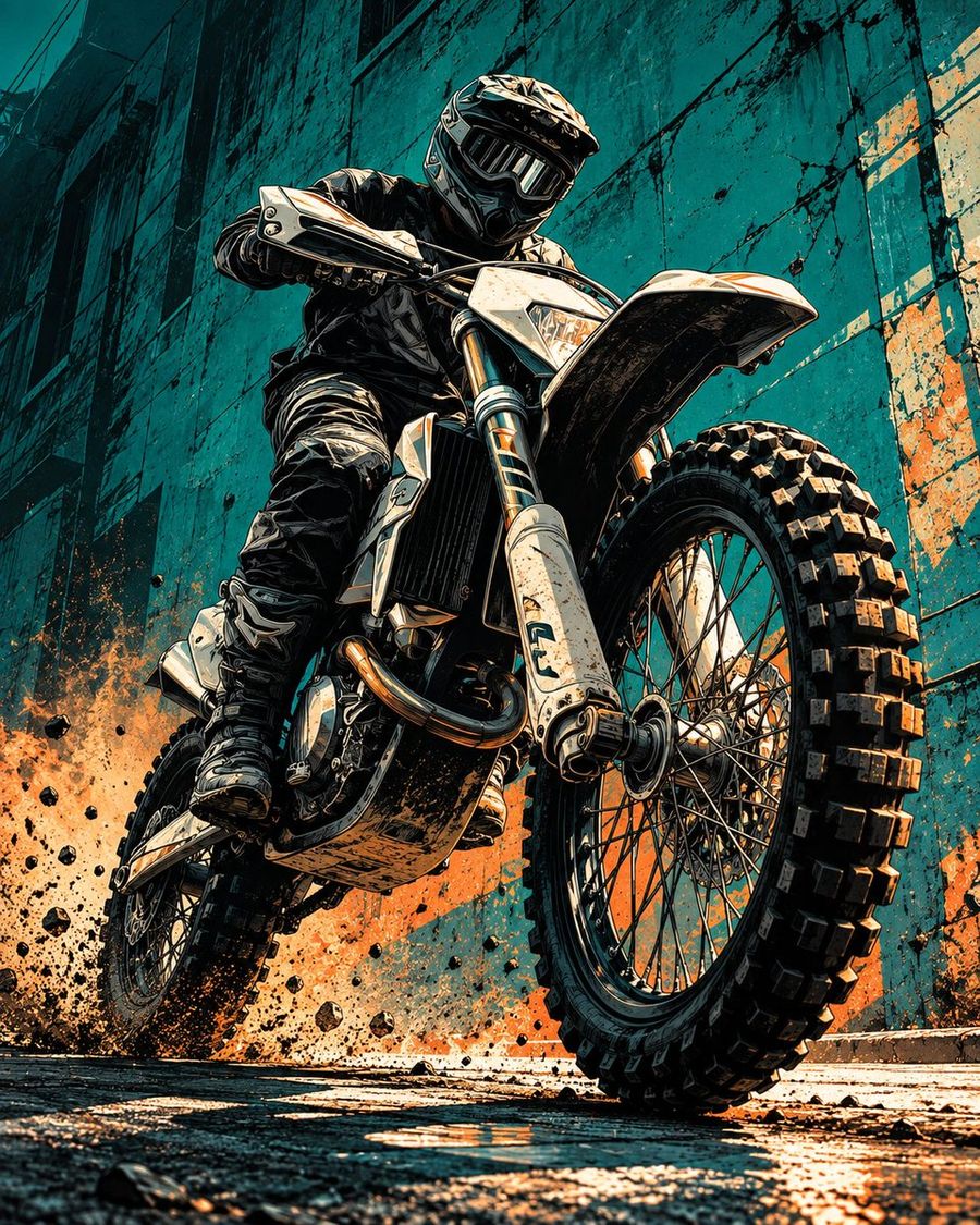 Prompt d'illustration BD pour pilote de motocross