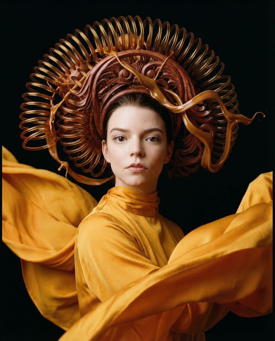 Kinetic Amber Surreal Portrait