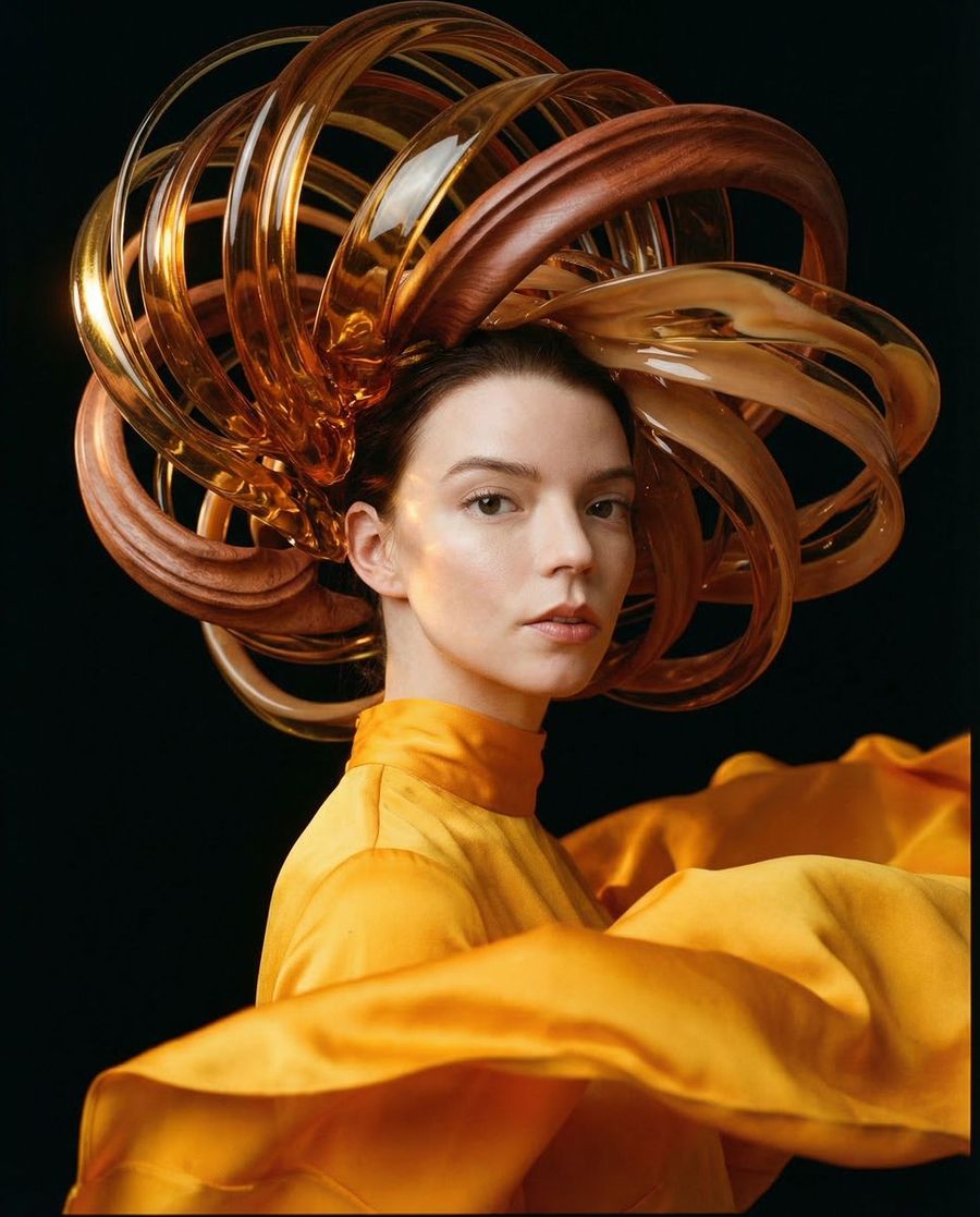 Kinetic Amber Surreal Portrait
