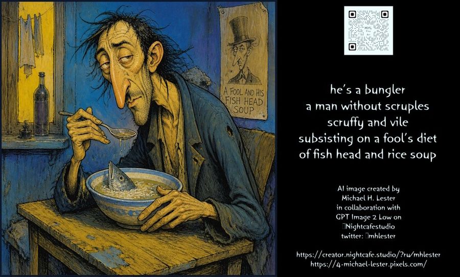 Van Gogh Style Fish Head Soup Poem