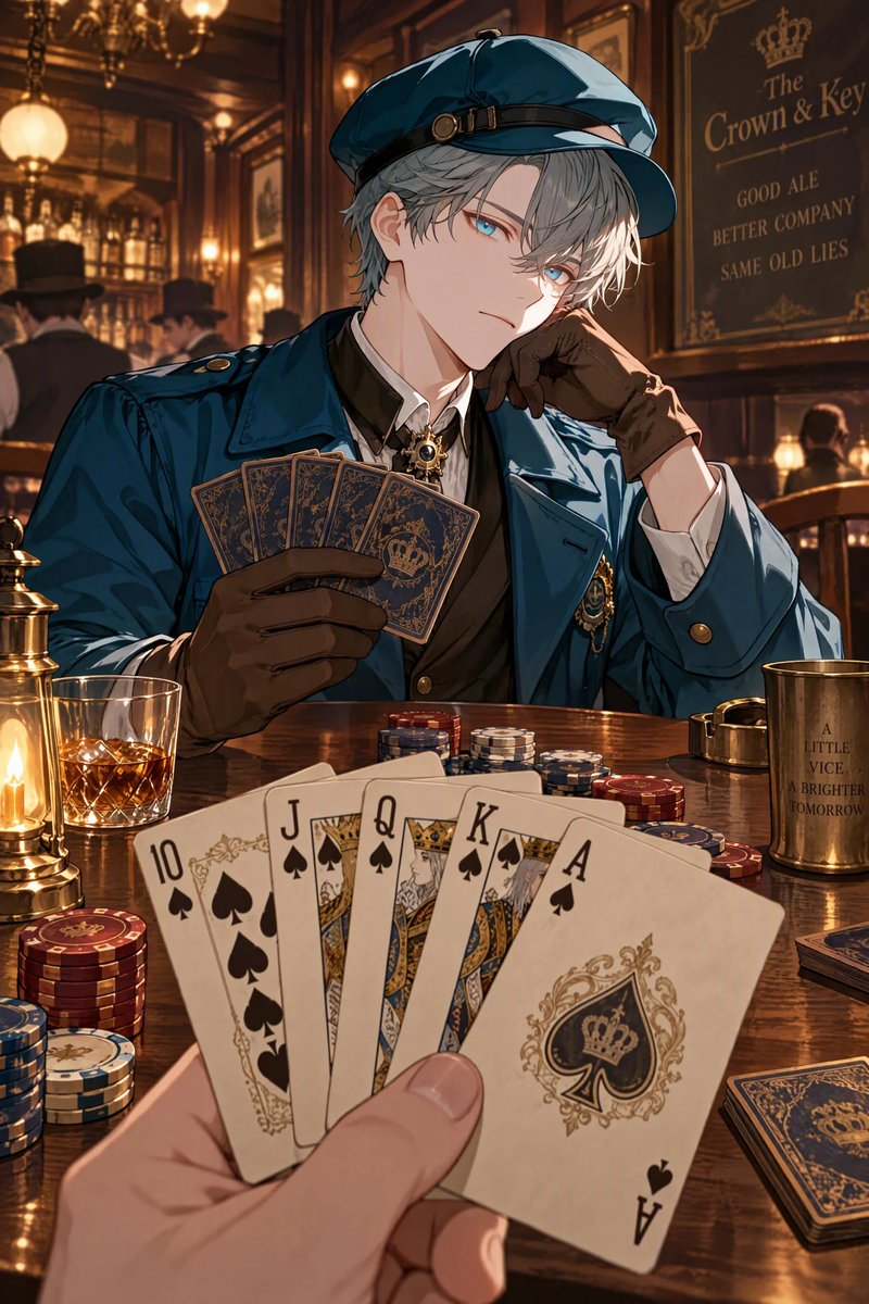 First-Person Poker Game Illustration Prompt