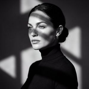 Black and White Studio Portrait Prompt