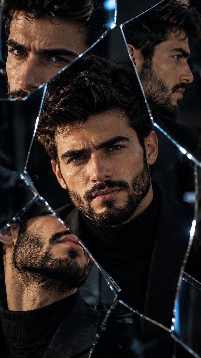 Fractured Mirror Portrait Editorial