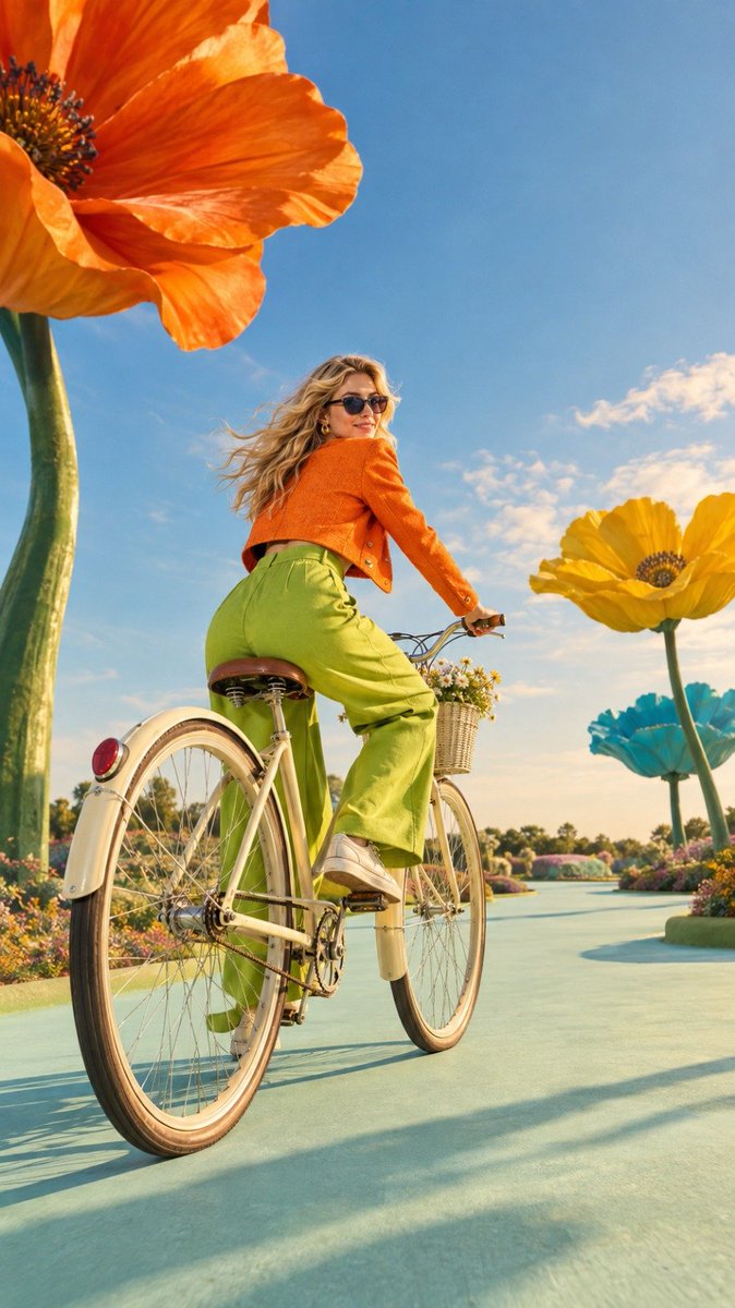 Surreal fashion bicycle garden