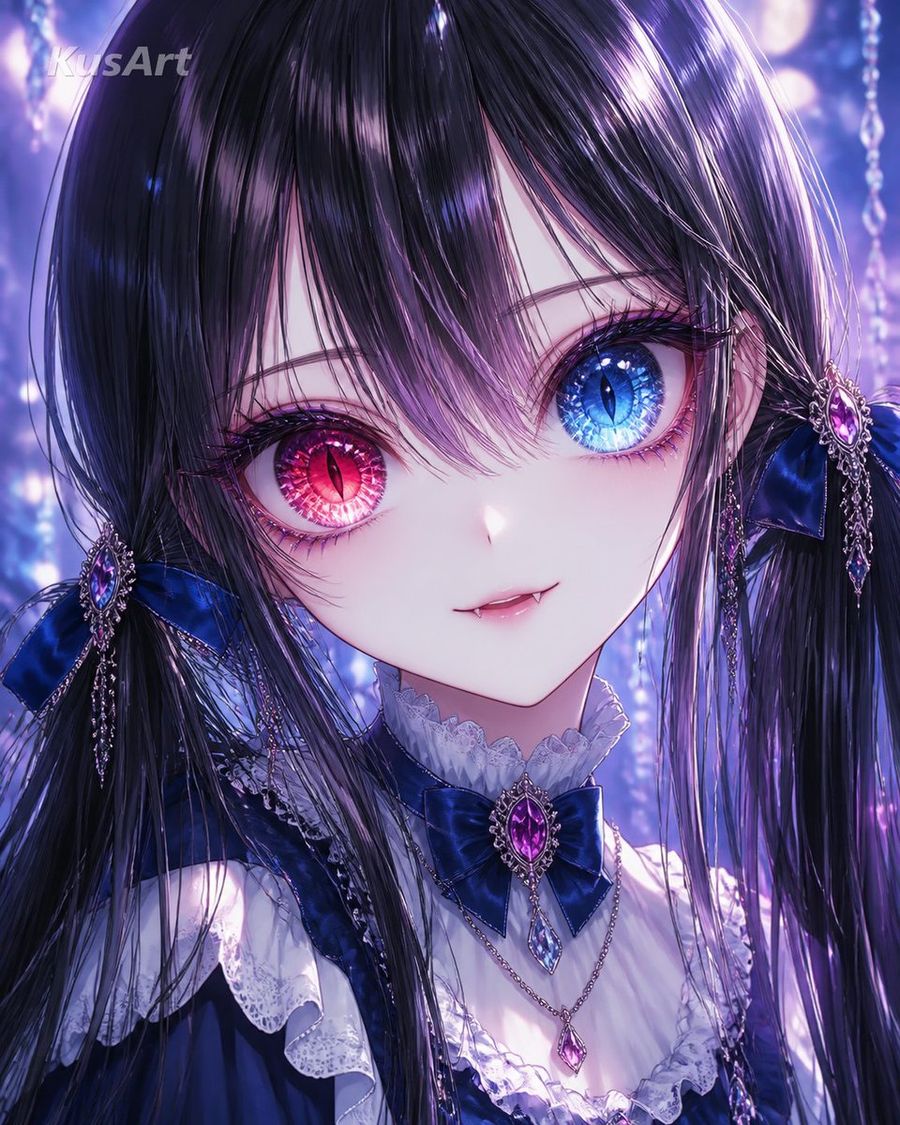 Anime Girl Heterochromia Portrait