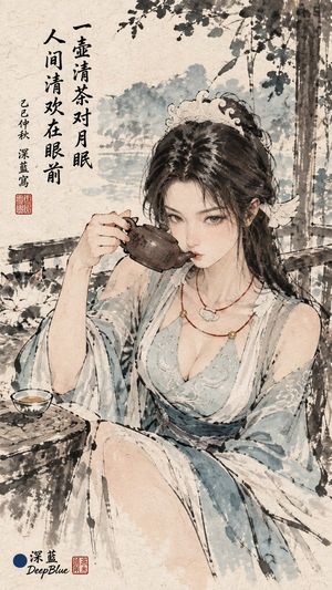 Feng Zikai Ink Wash Comic Style Prompt - 2