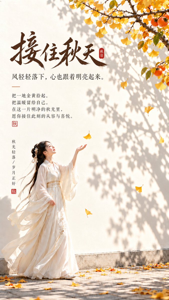Oriental Zen Autumn Poster Prompt