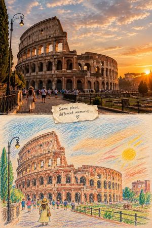Split-Scene Landmark vs Child Drawing Prompt - 2