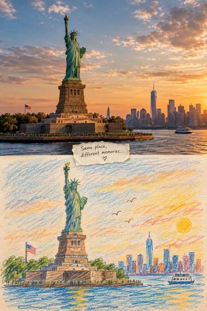 Split-Scene Landmark vs Child Drawing Prompt - 3