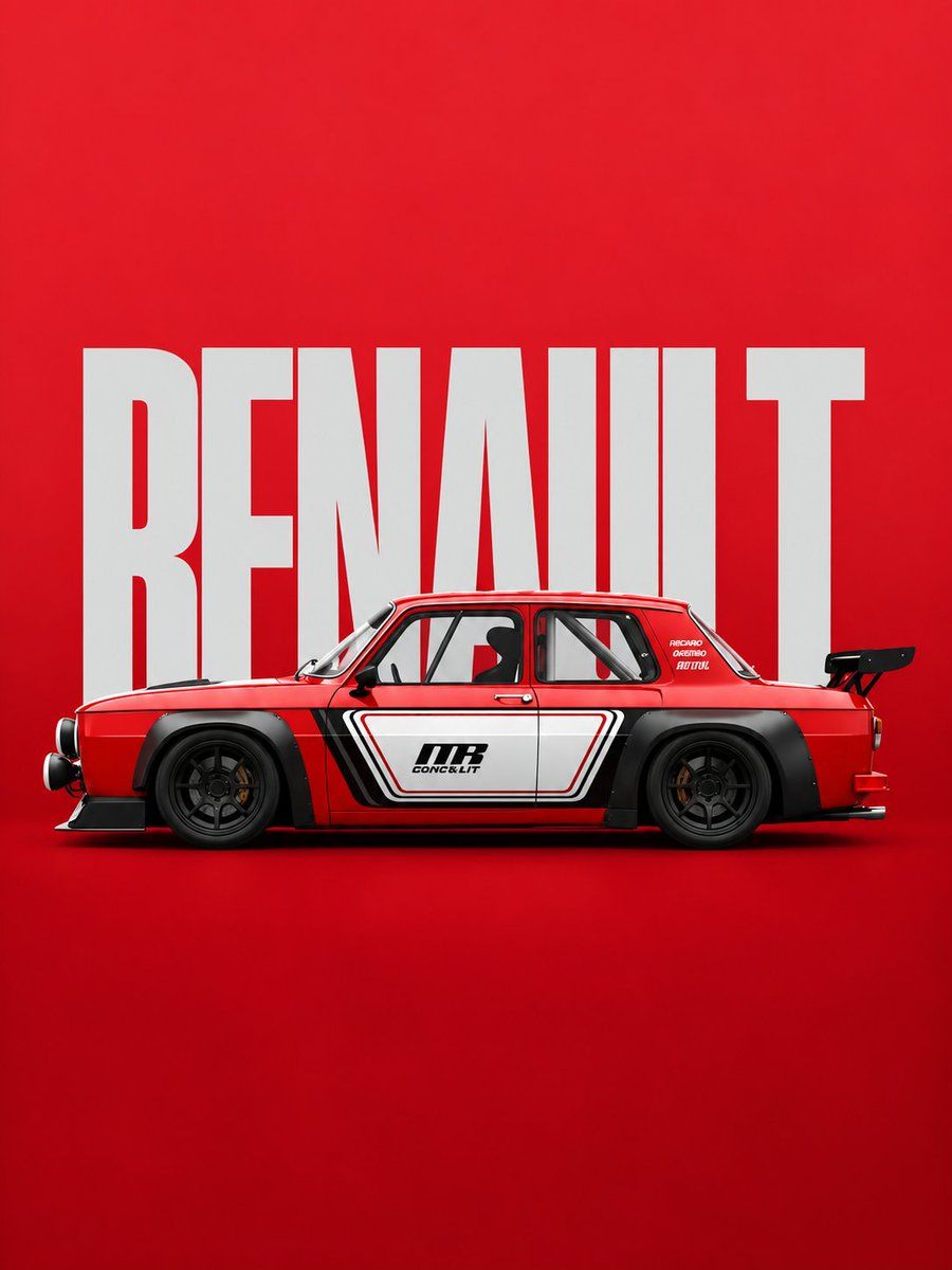 Vintage Red Rally Car Editorial Poster Prompt