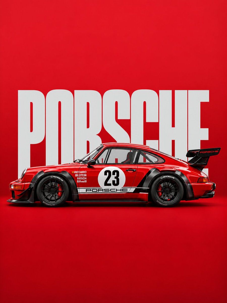 Vintage Red Rally Car Editorial Poster Prompt