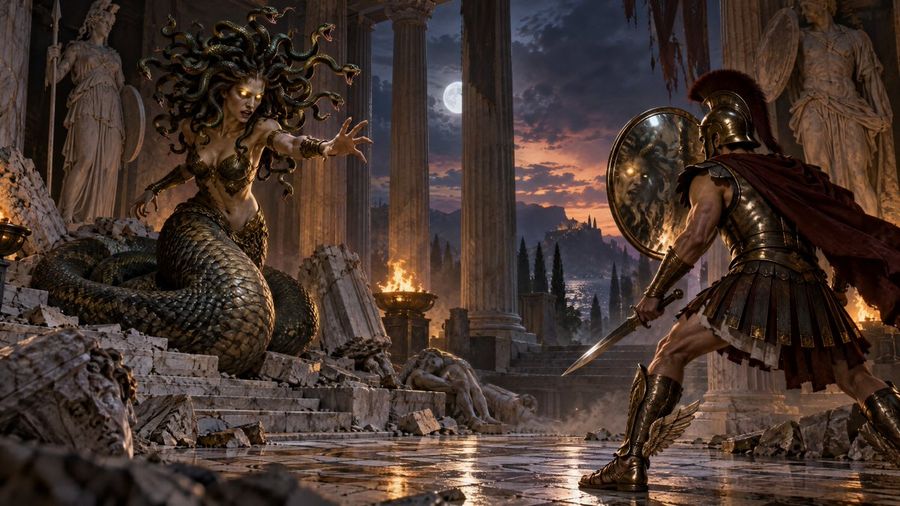 GPT Image 2.5 Greek Mythology Perseus and Medusa Prompt