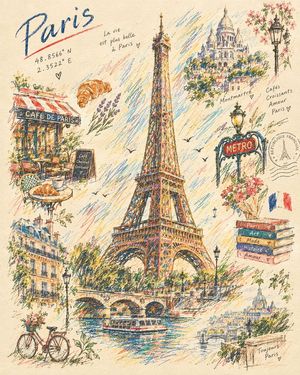 Handcrafted Travel Art Poster Prompt - 2