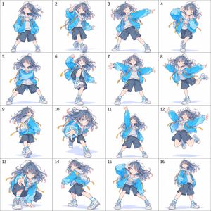 Anime Girl Streetwear Pose Sheet