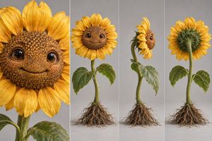 Anthropomorphic Sunflower Character Sheet