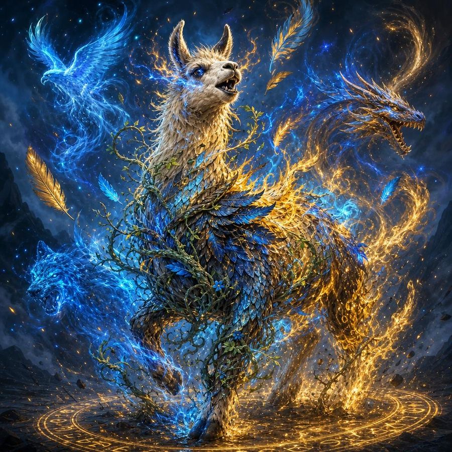GPT Image 2 プロンプト:魔法のラマ変身