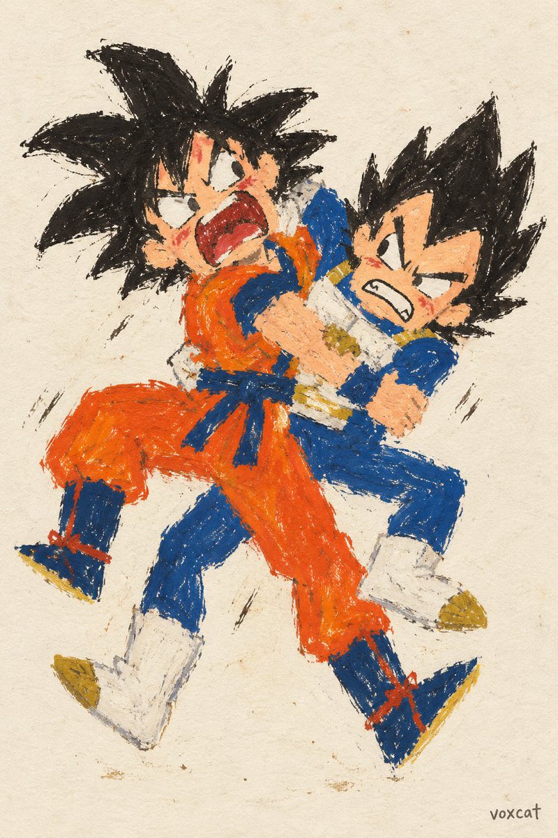 Neo-Naive Style Character Fight Illustration Prompt