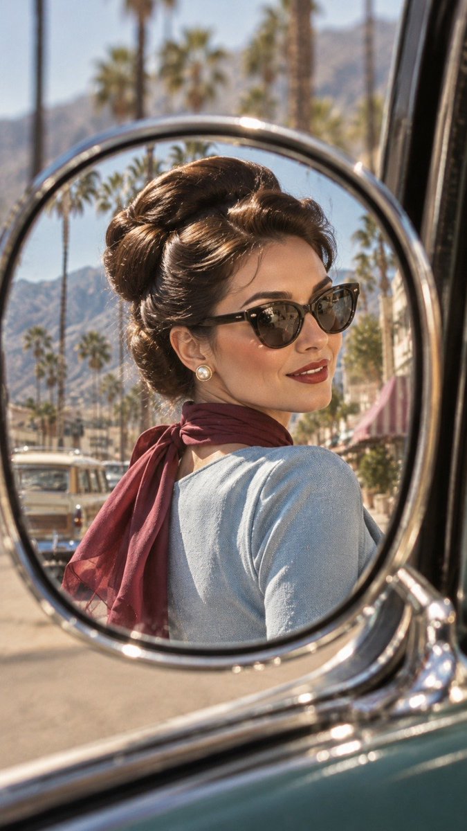 Prompt de Retrato de Moda Vintage con Espejo