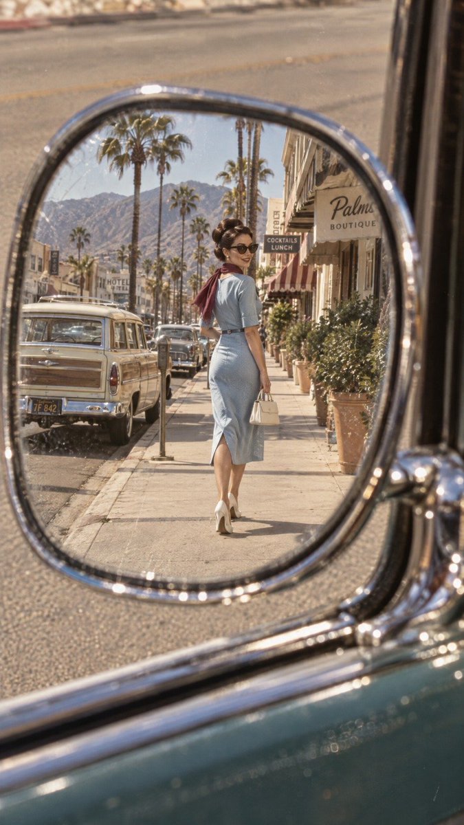 Prompt de Retrato de Moda Vintage con Espejo