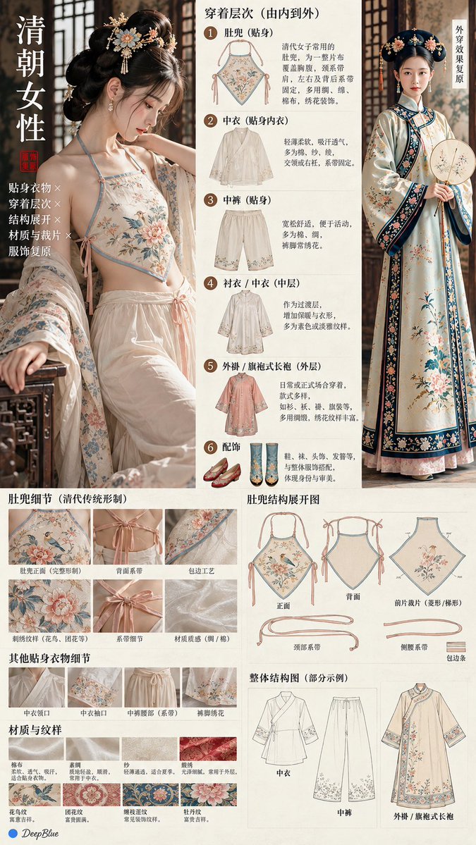 古代中國女性服飾層次結構圖