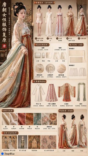 Ancient Chinese Women's Clothing Layering Diagram - 2