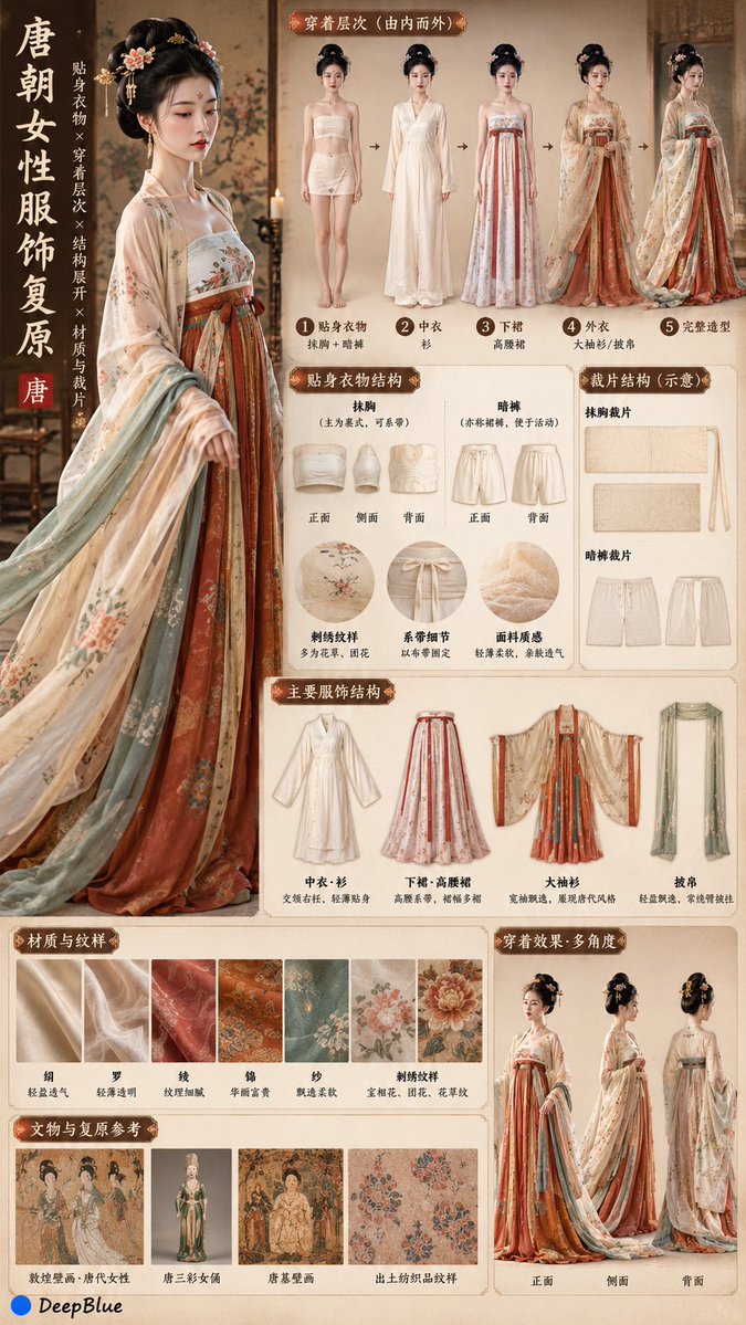 古代中國女性服飾層次結構圖
