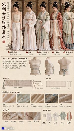 Ancient Chinese Women's Clothing Layering Diagram - 3