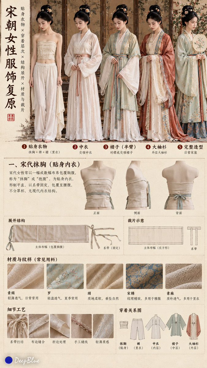 古代中國女性服飾層次結構圖