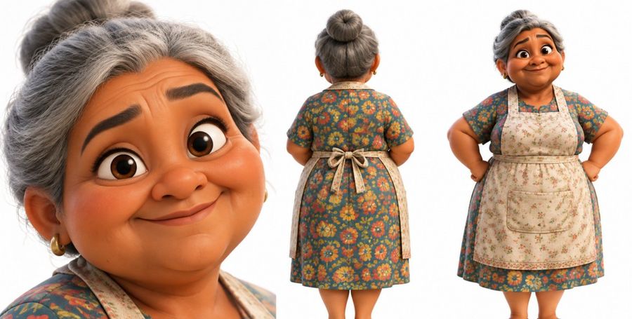 Ficha de Personagem Estilo Pixar: Avó