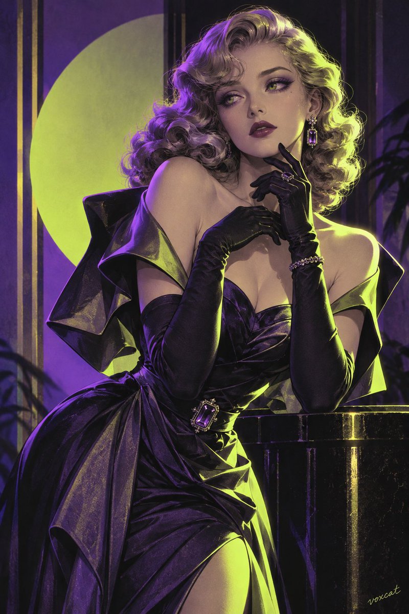 Retro Hollywood Neon Duotone Prompt