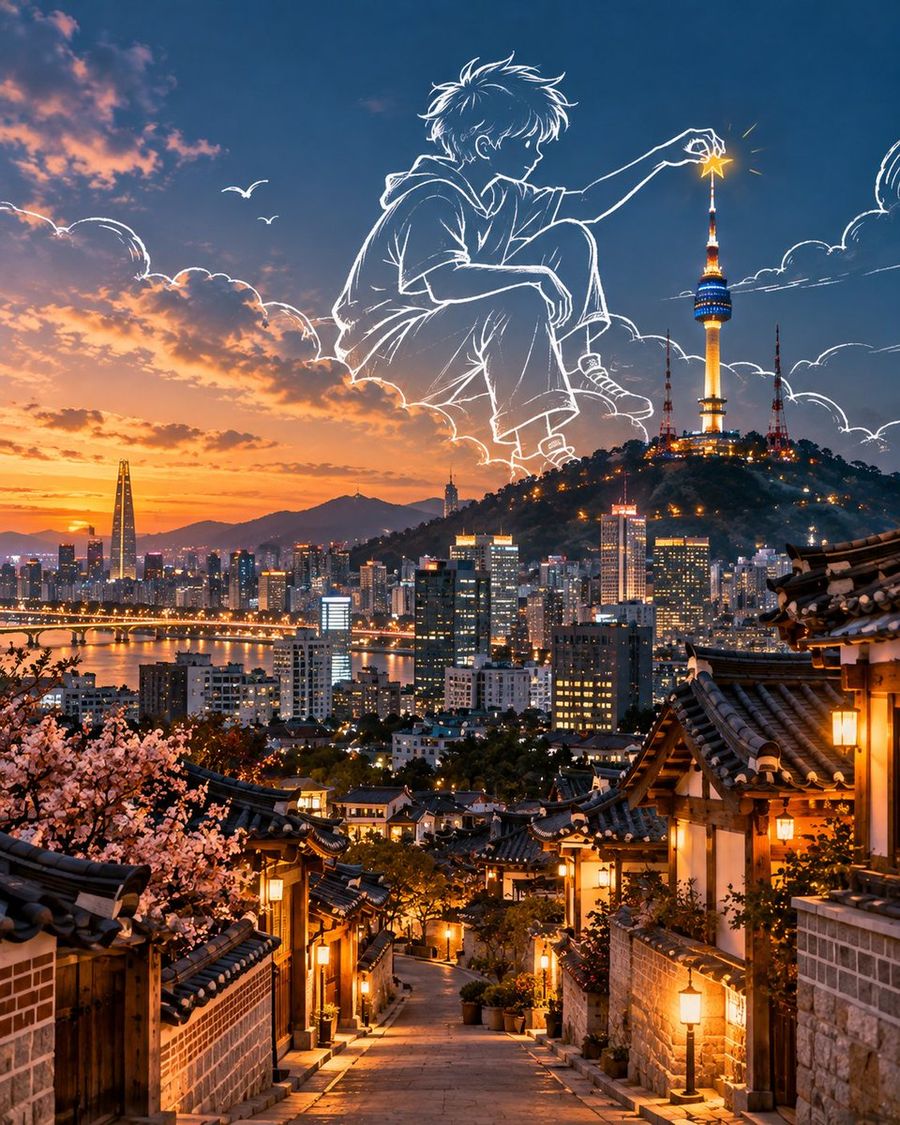 电影感旅行涂鸦艺术